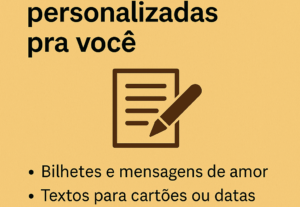 Eu vou digitar textos ou mensagens personalizadas