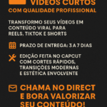 Eu vou editar seu reel para as redes sócias