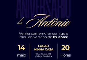 Eu vou fazer o convite pra a sua confraternização.