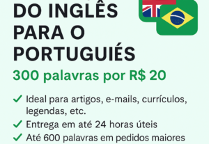 Eu vou fazer Tradução do inglês para o português com qualida...