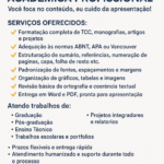 Eu vou fazer a formatação do seu trabalho.