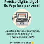 Eu vou fazer Digitação Rápida e Precisa de Textos e Apostila...