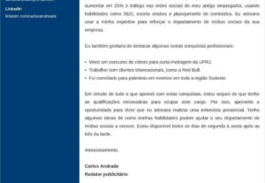 Eu vou fazer curriculo e emissão de curriculo
