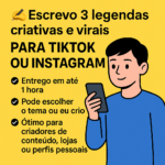 Eu vou Escrever legendas criativas para TikTok e Instagram