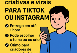 Eu vou Escrever legendas criativas para TikTok e Instagram