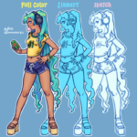 Eu vou desenhar personagens para você em um estilo cartoon