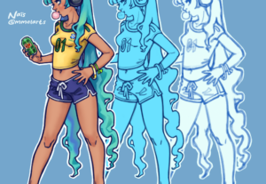 Eu vou desenhar personagens para você em um estilo cartoon