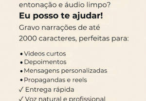 Eu vou narrar seu texto da maneira que desejar