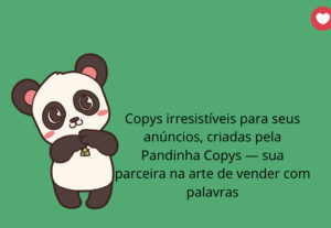 Eu vou criar Copy para suas vendas.
