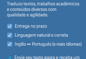 Eu vou fazer uma tradução de seus textos ou trabalhos
