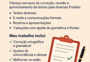 Eu vou corrigir textos diversos. Para redes sociais, e-mail