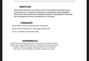 Eu vou Fazer o seu currículo de um jeito simples e eficaz