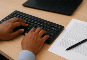 Eu vou Digitar seu trabalho com rapidez