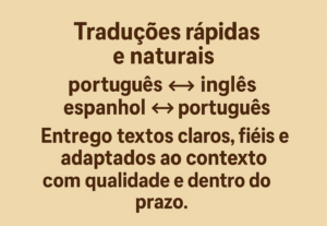 Eu vou Otimizar seu tempo com traduções.