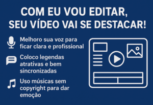 Eu vou cuidar seu vídeo terá qualidade profissional