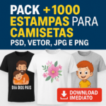 Eu vou criar PACK +1000 ESTAMPAS PARA CAMISETAS | PSD, Vetor...