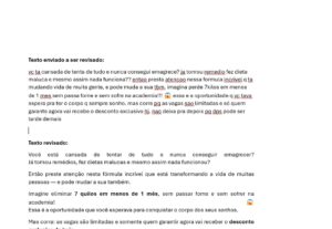 Eu vou revisar seus textos rapida e certeiramente