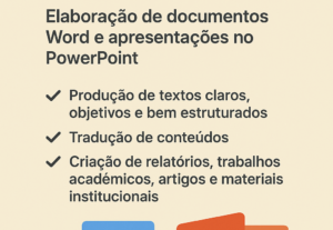 Eu vou Digitar textos, trabalhos em Word, PDF e powerpoint