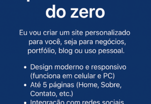 Eu vou criar seu site profissional rápido e moderno
