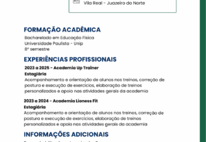 Eu vou criar um currículo personalizado e moderno em 24hrs