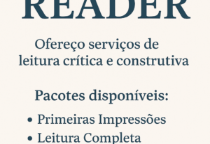 Eu vou ler e analisar o seu livro. Beta Reader