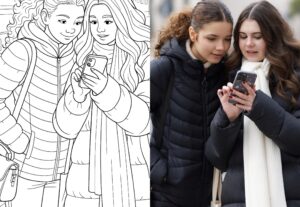 Eu vou Transformar fotos em páginas para colorir personaliza...