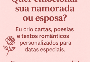 Eu vou criar textos únicos para você surpreender quem ama.