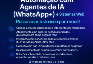 Eu vou criar Automação e sistema web com Agentes ai Whatsapp