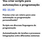 Eu vou criar scripts e automações em Python