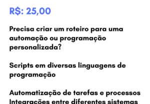 Eu vou criar scripts e automações em Python