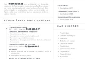 Eu vou criar um currículo com sua identidade visual