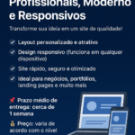 Eu vou fazer seu site profissinal, moderno e responsivo