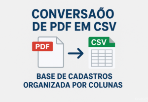 Eu vou Converter PDF em CSV Base de Cadastros Organizado