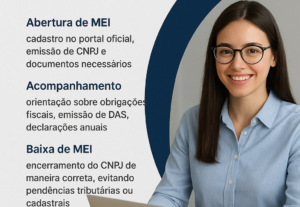 Eu vou fazer a abertura, acompanhamento e baixa de mei
