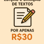 Eu vou fazer a edição do seu texto