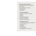 Eu vou fazer um roteiro profissional para seus projetos.