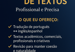 Eu vou fazer a tradução e a correção do seu texto em 2 dias