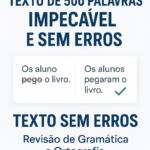 Eu vou deixar seu texto de 500 palavras impecável