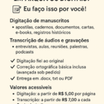 Eu vou  revisar, digitar, transcrever e formatar