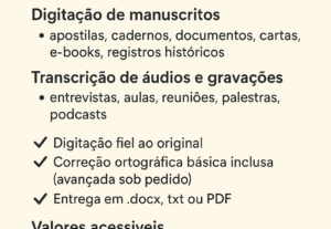 Eu vou  revisar, digitar, transcrever e formatar