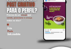 Eu vou fazer um post criativo para aperfeiçoar seu negócio.