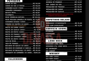 Eu vou Fazer um cardápio profissional