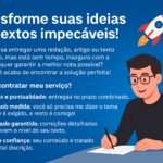 Eu vou realizar correções de textos e criar textos em geral.
