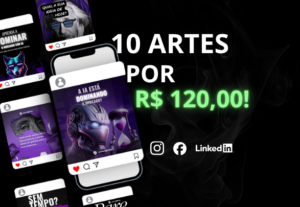 Eu vou criar 10 artes profissionais de qualidade pra você