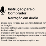 Eu vou fazer sua narração de 3 min no máx em até 30 min