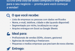 Eu vou criar uma lista de 200 leads para seu negócio