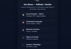Eu vou criar uma página de links personalizada.