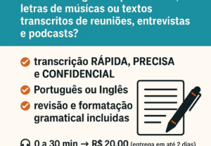 Eu vou Transcrever um arquivo de áudio/Vídeo completo