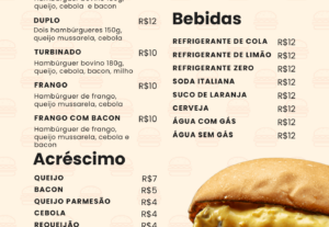 Eu vou fazer um cardápio para seu estabelecimento