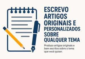 Eu vou Escrever artigos originais e personalizados